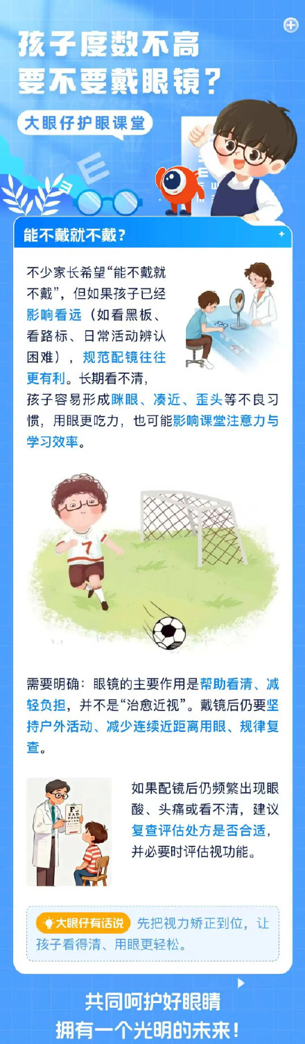 孩子度数不高，要不要戴眼镜？护眼课堂开讲啦→