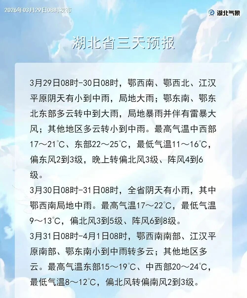 今晚抵达湖北！请提前准备