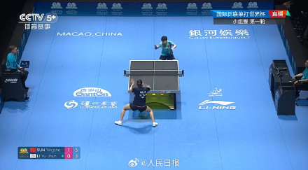 孙颖莎3比0战胜李昱谆