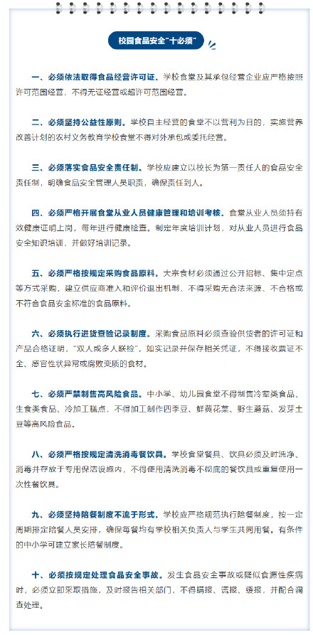 校园食品安全十必须