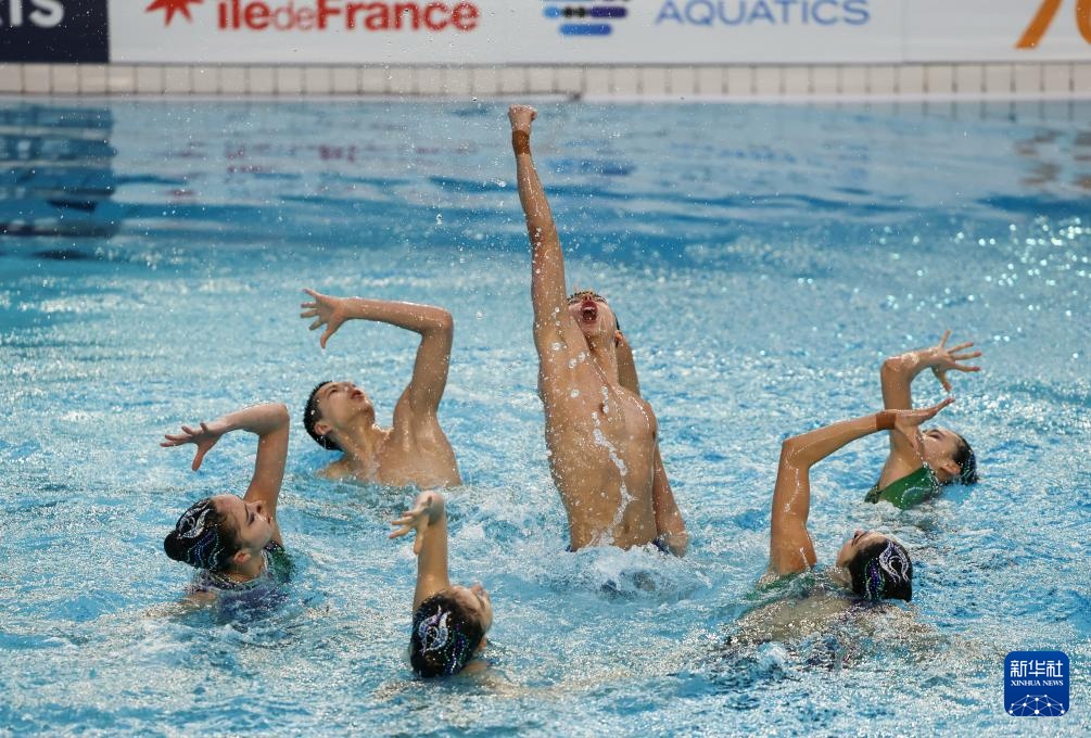 花样游泳世界杯巴黎站：中国队获集体技巧自选第四名