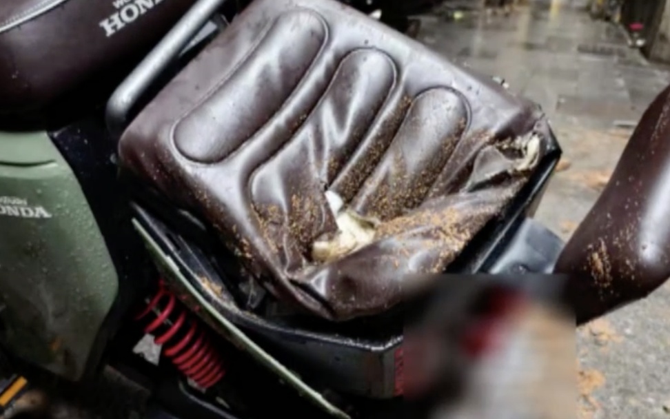 暴雨后广州越秀一居民楼墙皮脱落，砸中楼下电动车，街道办回应