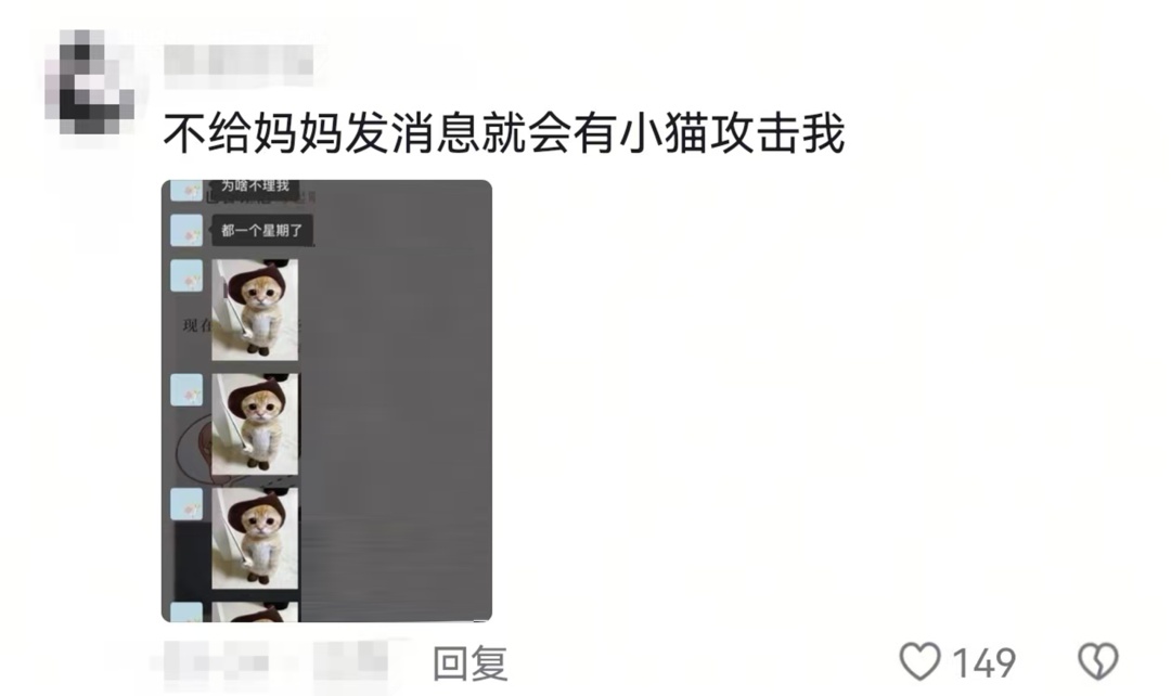 只要我不回妈妈消息,就会被小猫“魔法攻击”…… 只要我不回妈妈消息,就会被小猫“魔法攻击”……