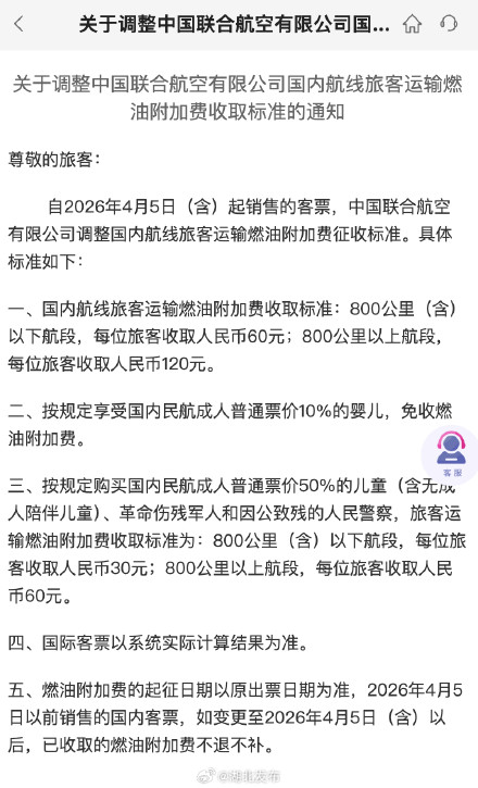 4月5日起,费用上调 4月5日起,费用上调