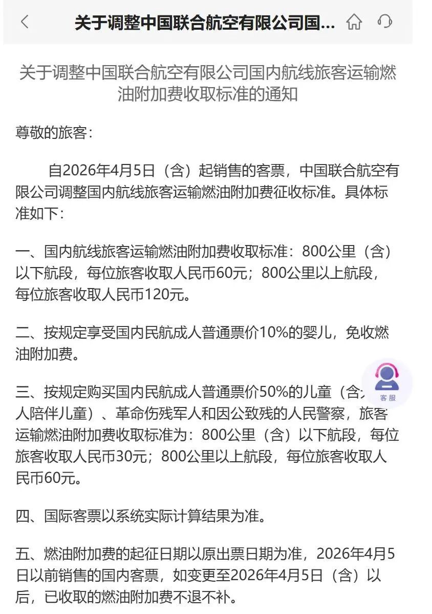 涨幅5倍，多家航空公司通告：国内航线燃油附加费上调
