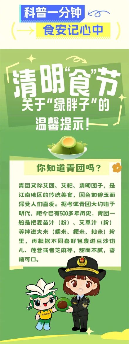 一口青团尝春味，安全选购食用需注意→