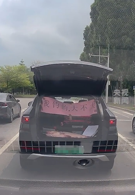 男子钓到超级大鱼，为了炫耀竟想出这歪招！网友：果然交警也来看了…