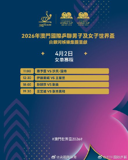 澳门世界杯4月2日赛程
