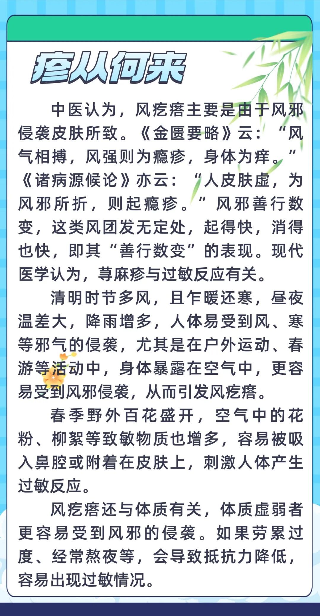 春游踏青，小心“风疙瘩”！防护方法请收下