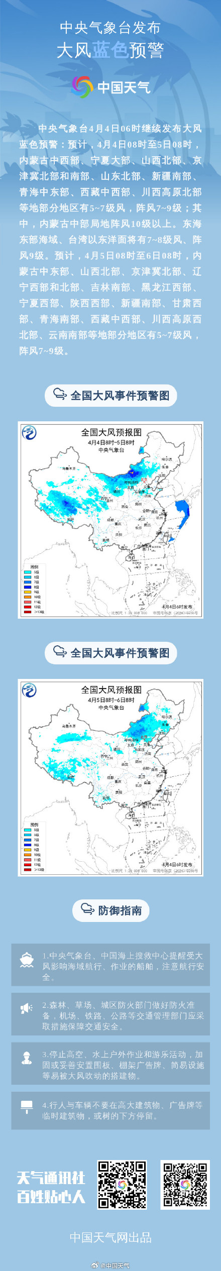 清明假期大风沙尘暴预警同时发布