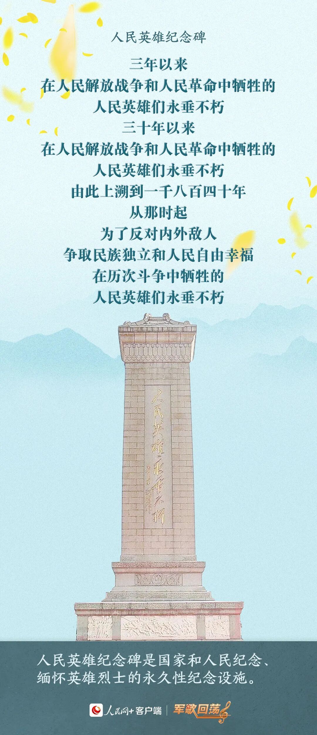 今天，一起敬读人民英雄纪念碑碑文！