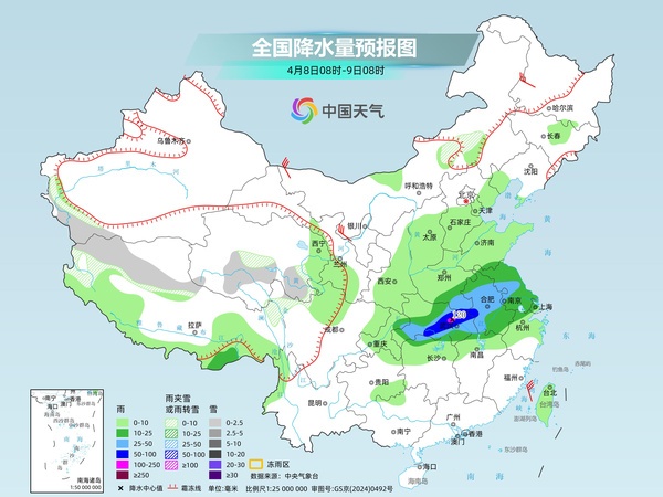 今天南方雨势仍强东北雨雪持续 未来一周中东部气温波动频繁