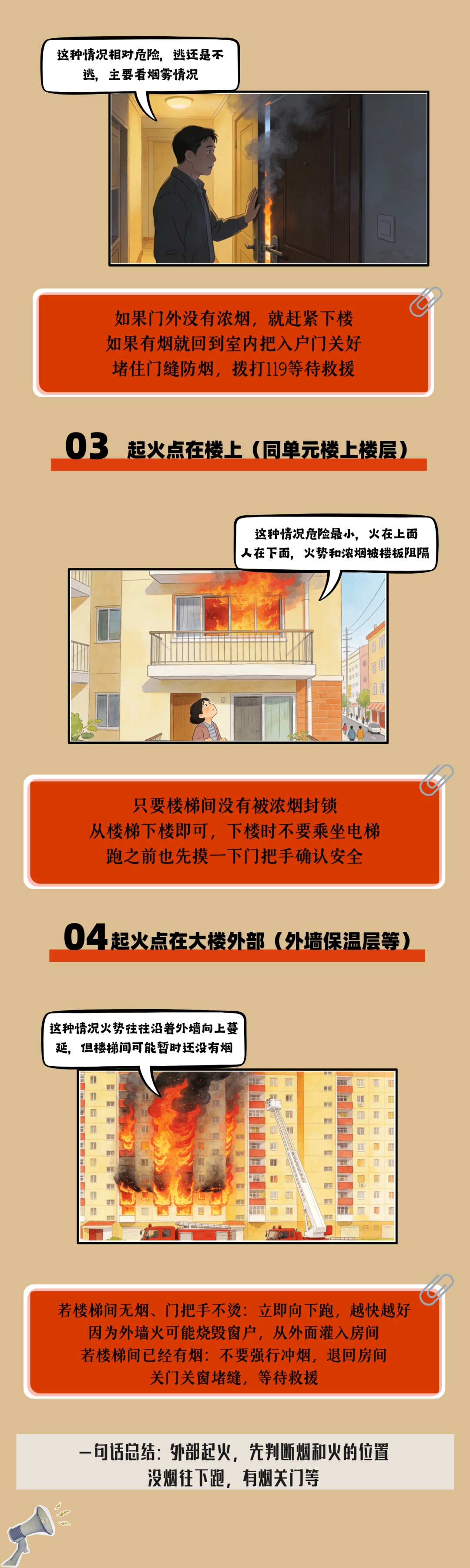 高层发生火灾，到底该如何逃生？