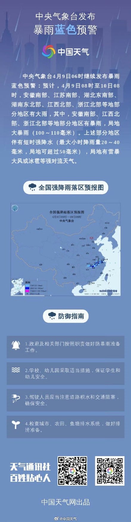 暴雨强对流大风大雾四预警齐发