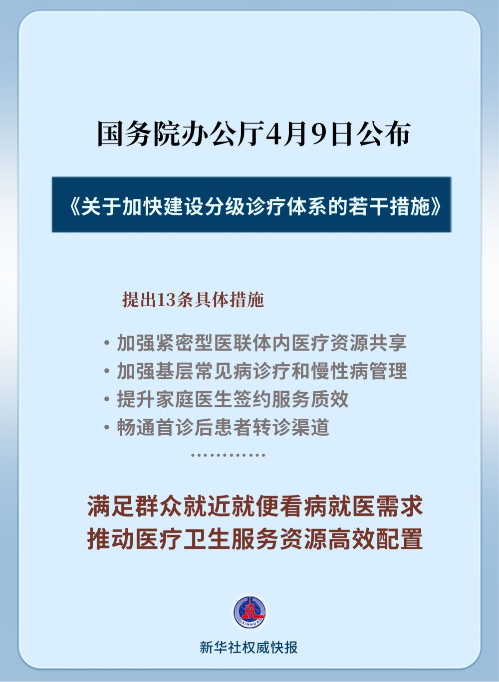 国办公布《关于加快建设分级诊疗体系的若干措施》