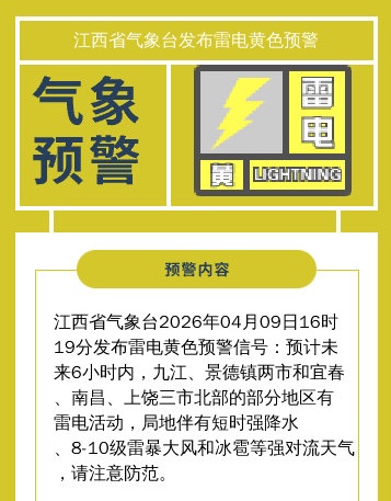 大暴雨！冰雹！江西省气象台连发多条预警