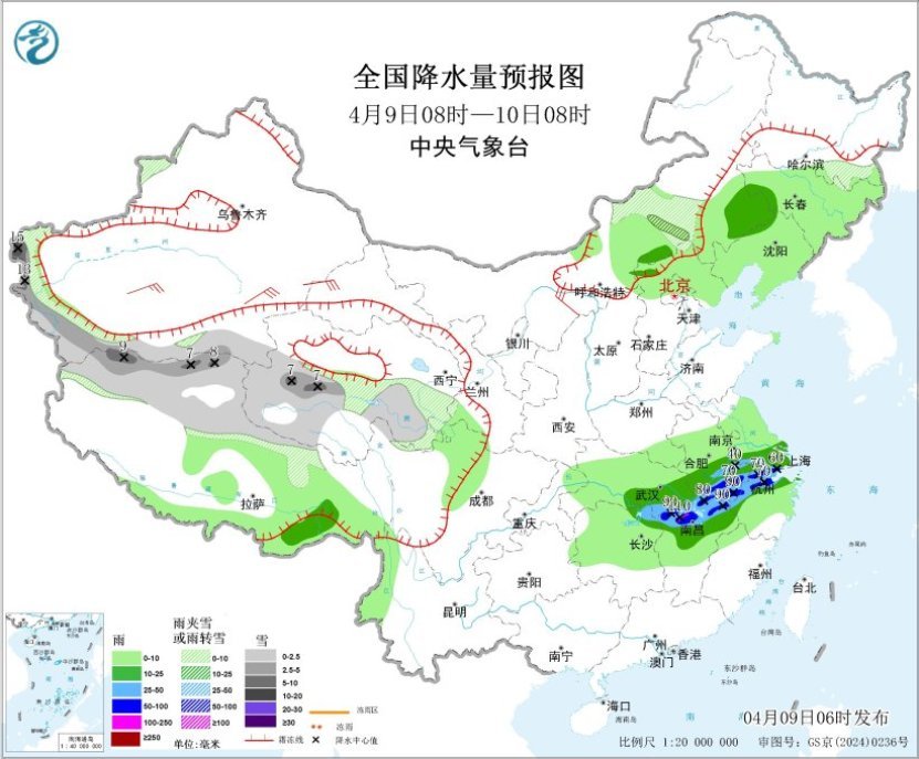 雷雨夜袭湖北等地 &nbsp;未来三天江淮江南等地雨势较强