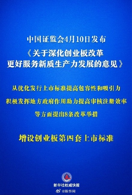 新华社权威快报丨创业板改革再出发增设第四套上市标准