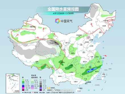 江南降雨重心东移 江西浙江等地部分地区有暴雨或大暴雨
