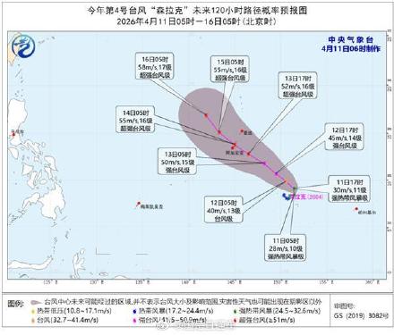 森拉克最强可达超强台风级 森拉克最强可达超强台风级