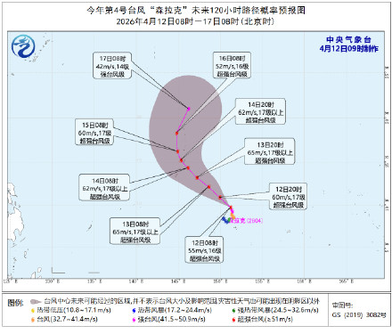 今年第4号台风森拉克 今晨加强为超强台风级！