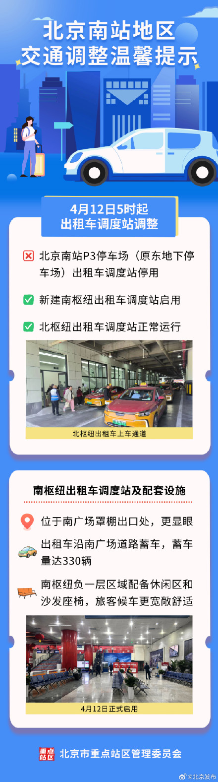 出行请注意！北京南站出租车调度站4月12日起调整
