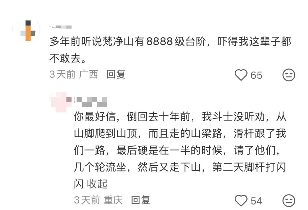 知名景区因爬不动的游客堵路了,工作人员硬核加油！网友:情绪价值拉满