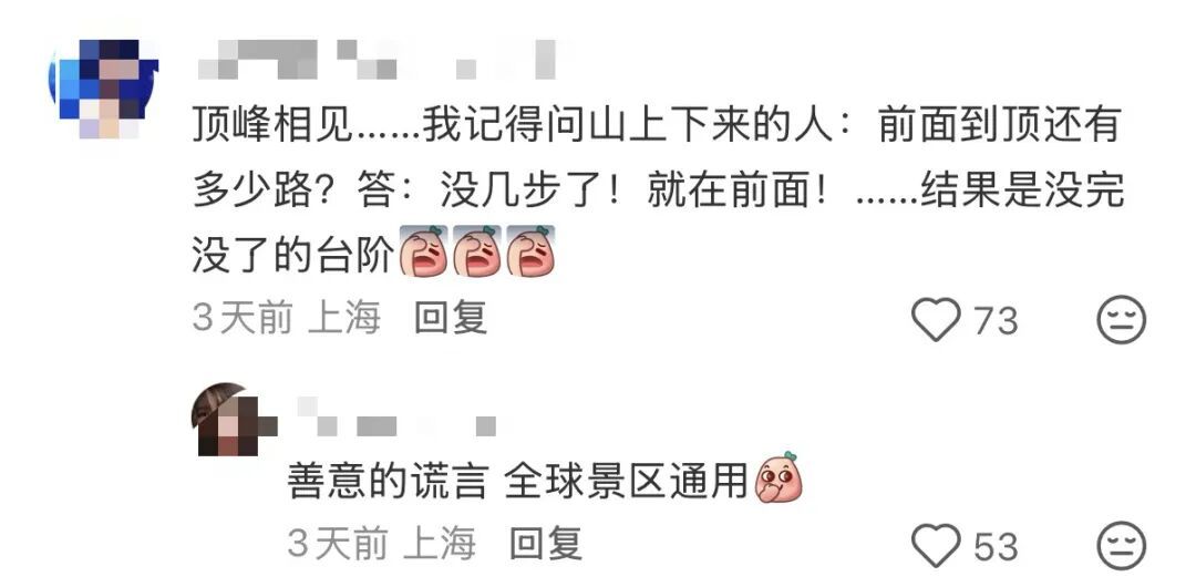 知名景区因爬不动的游客堵路了,工作人员硬核加油！网友:情绪价值拉满