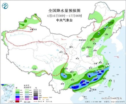 江南华南等地有较强降雨 北方地区有小到中雨