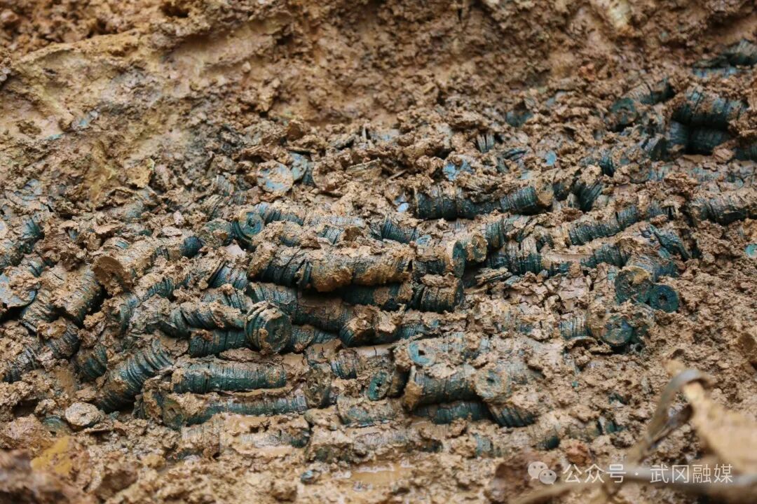 湖南一工地挖出大量古钱币，预估约3吨（含水和泥土）