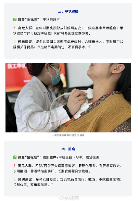 转需!20种常见癌症筛查金标准 转需!20种常见癌症筛查金标准