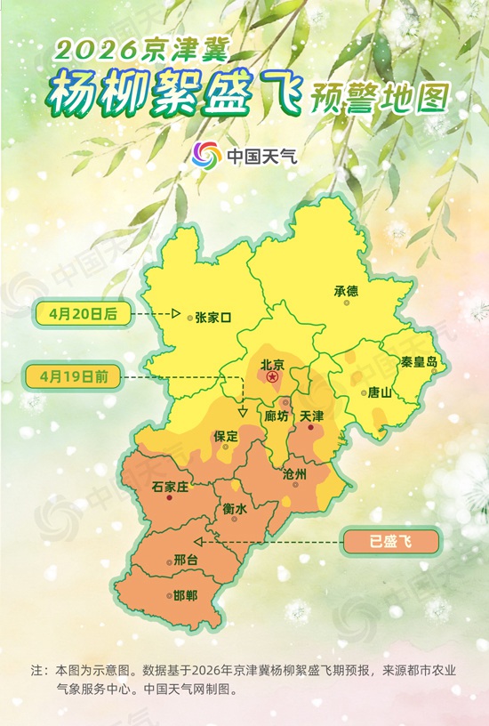 2026杨柳絮盛飞预警来了 京津冀即将全面进入盛飞期