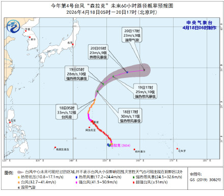 今年第4号台风森拉克将变性为温带气旋