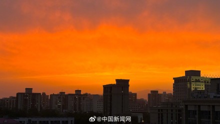 北京再现绝美晚霞