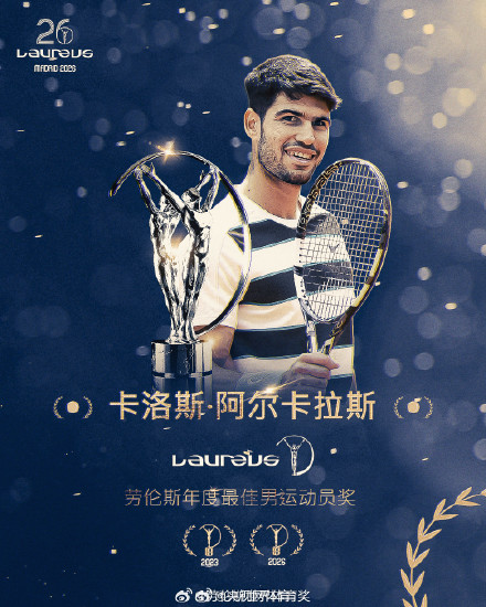 阿尔卡拉斯获劳伦斯最佳男运动员