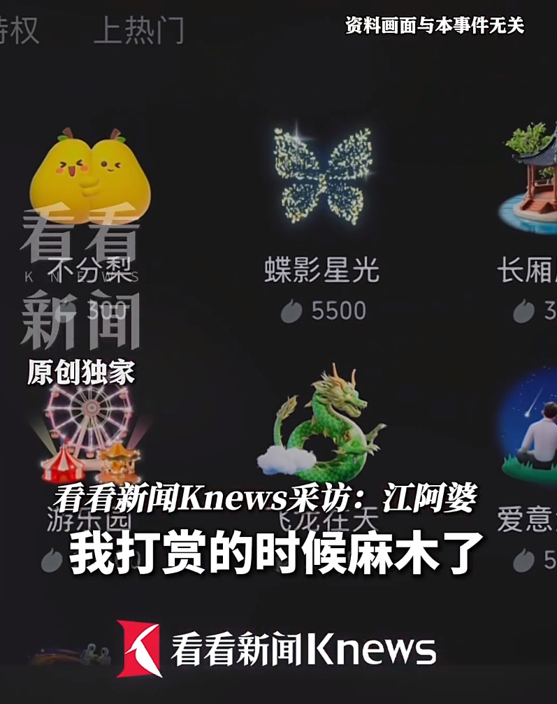 70岁阿婆沉迷直播半年打赏330万元 儿子报警