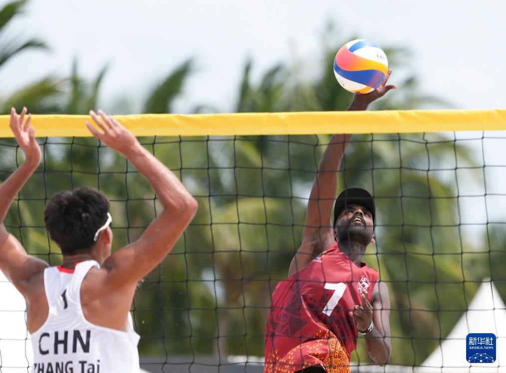 亚沙会沙滩排球男子小组赛：中国组合胜斯里兰卡组合
