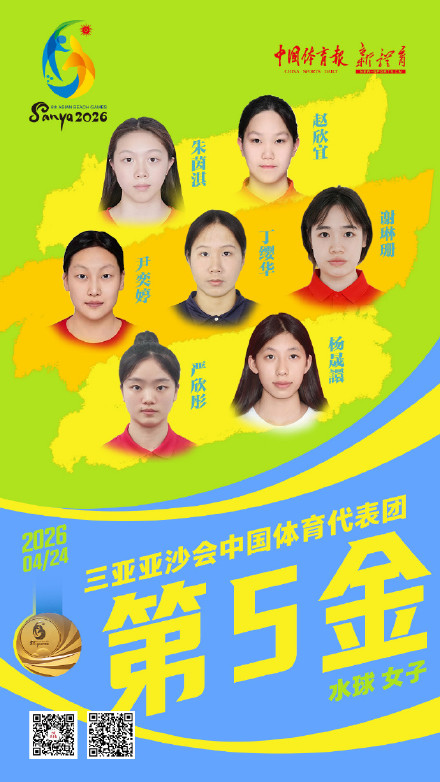 女子水球队夺亚沙会中国体育代表团第五金