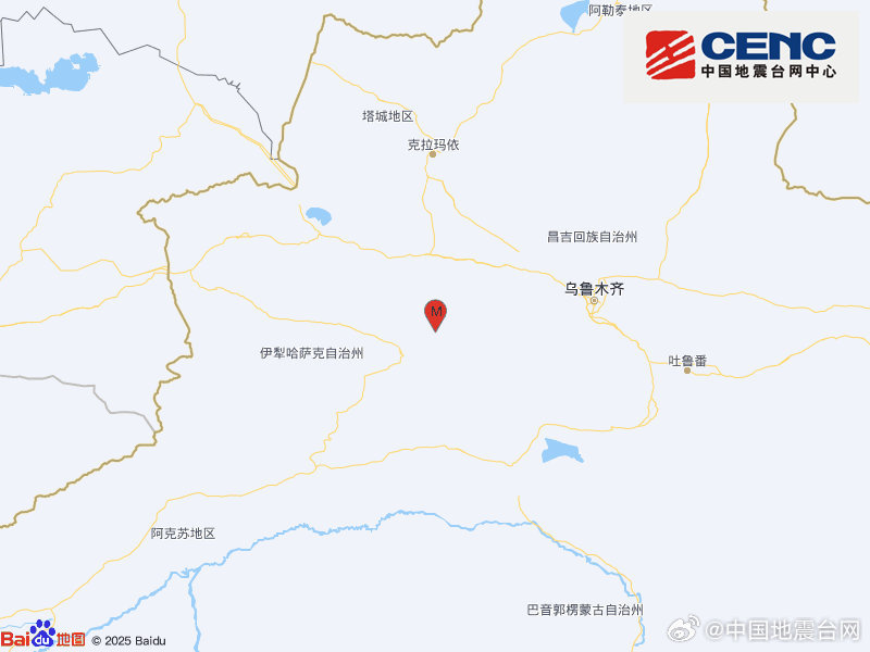 新疆塔城地区沙湾市发生3.1级地震 震源深度16千米