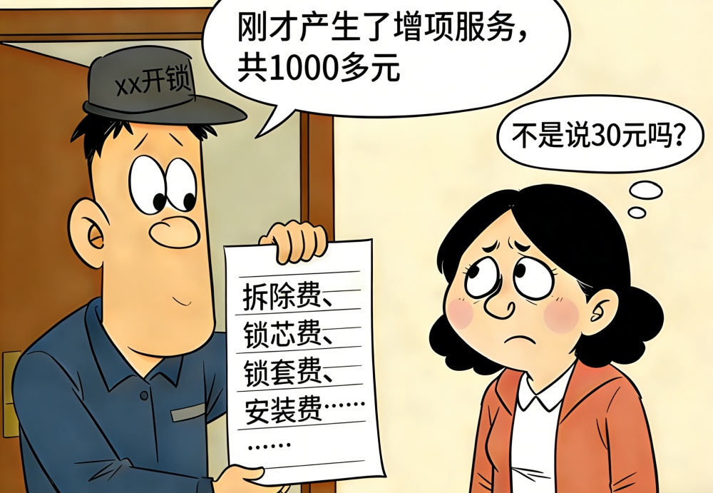 “电话里说好30元，最后收了我1000多元”