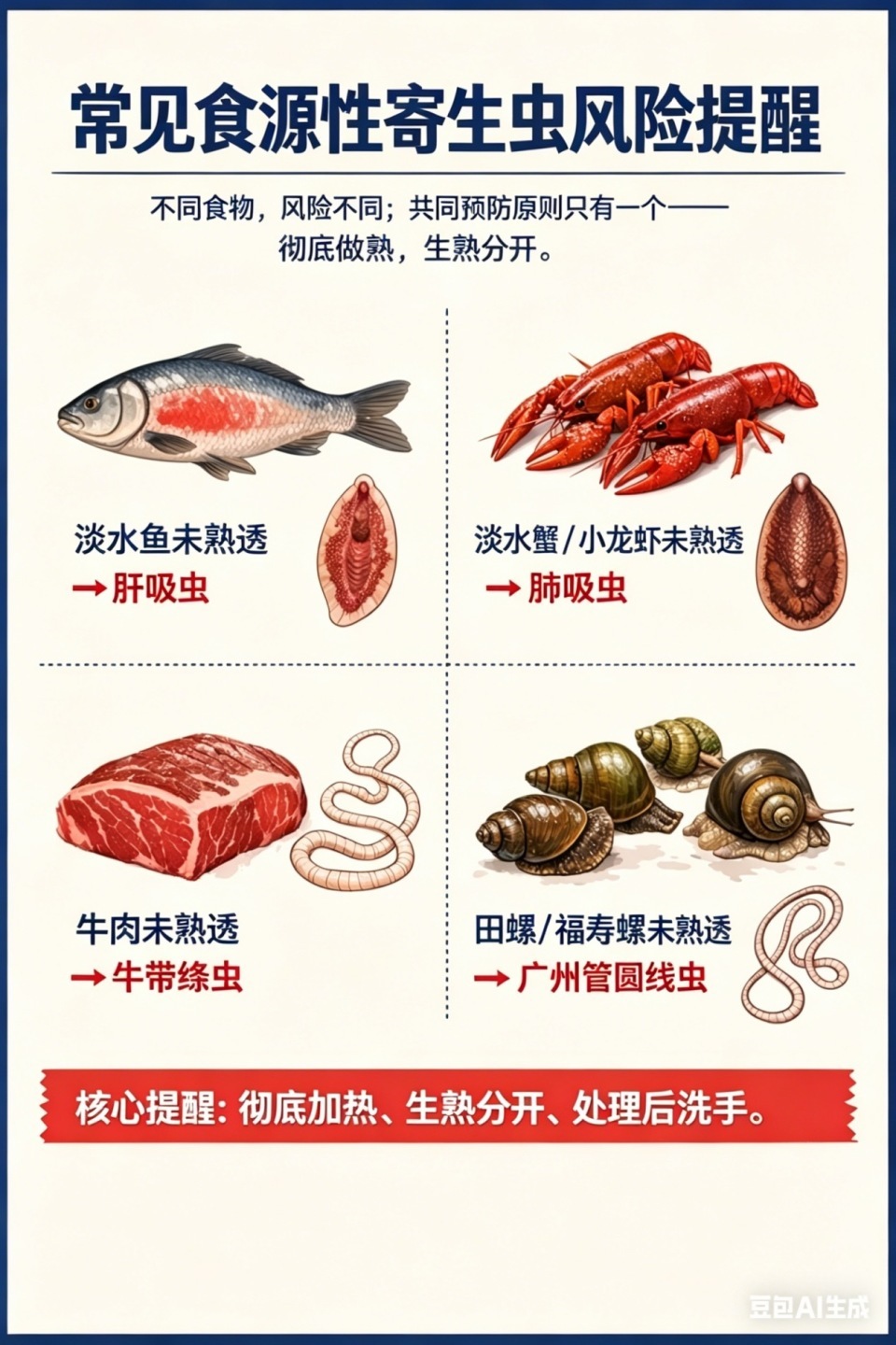 孩子腹痛腹泻半月“罪魁祸首”是虾蟹，医生：别让“生熟交替污染”把寄生虫带上餐桌