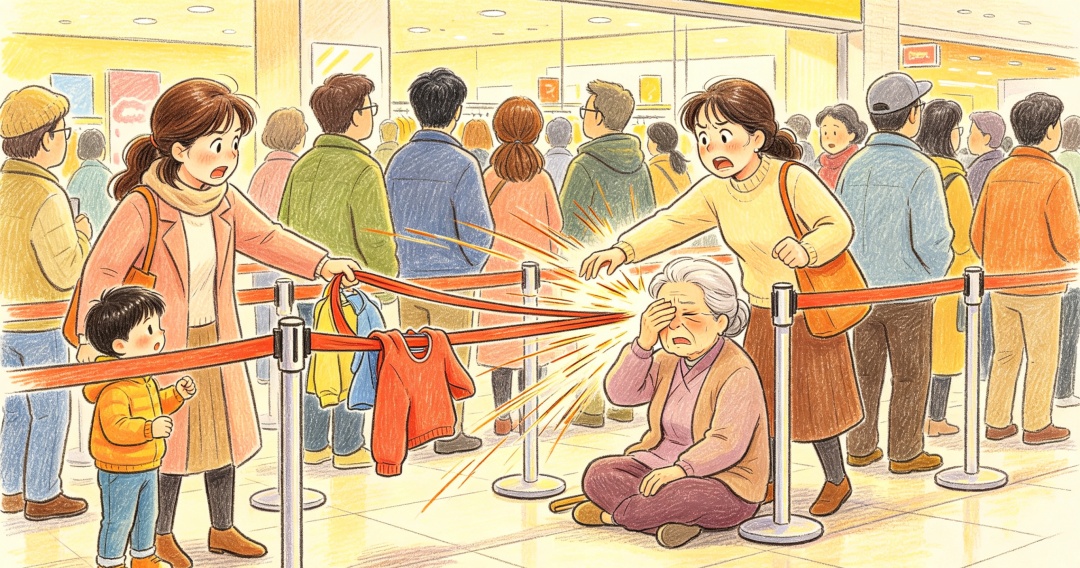 上海六旬阿姨商场大促排队时被“一米栏”弹伤右眼，法院判了！