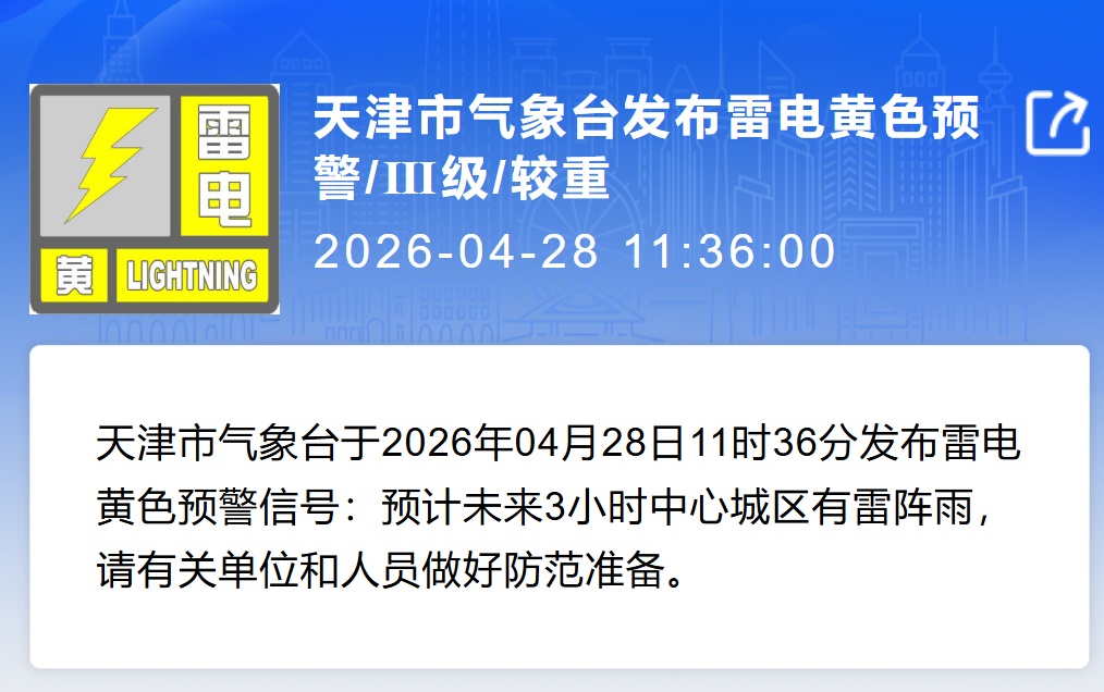 天津预警！好大一声雷！降雨突袭！还有冰雹+大风......
