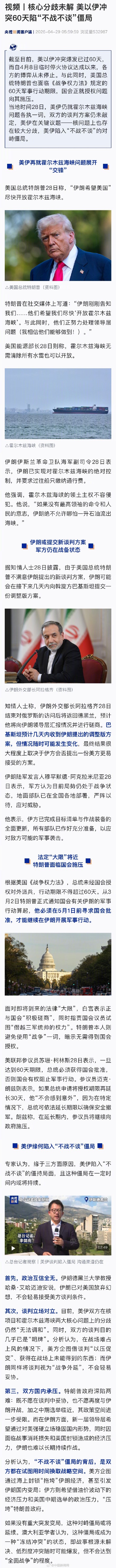 美以伊冲突60天不战不谈