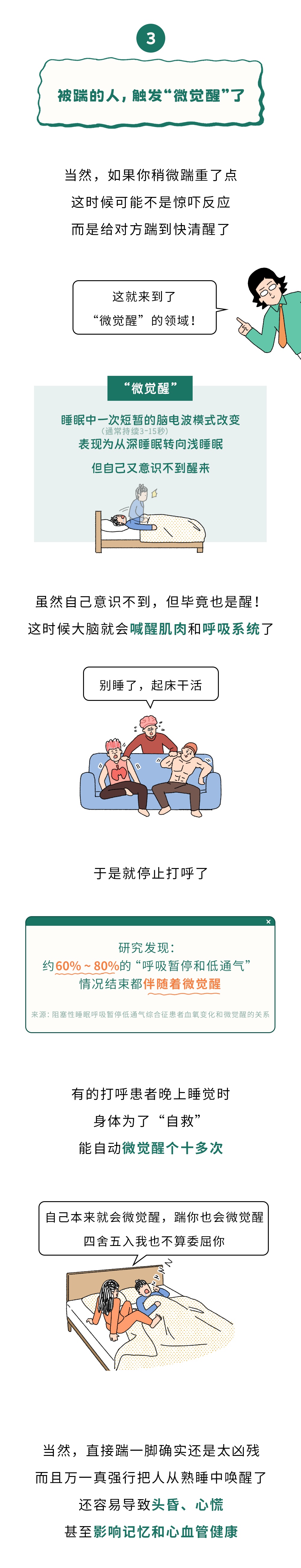 为什么踹一脚打呼噜的人，他会安静点？