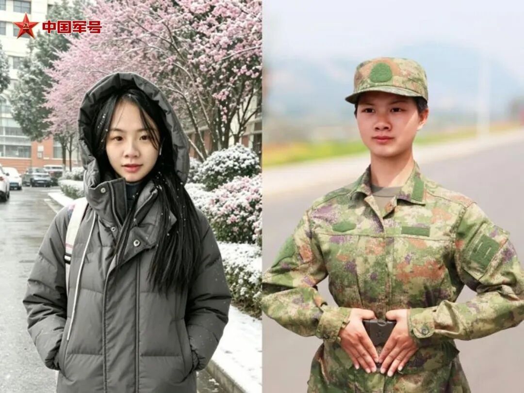 “满月”对比照丨青涩少女VS飒爽女兵→