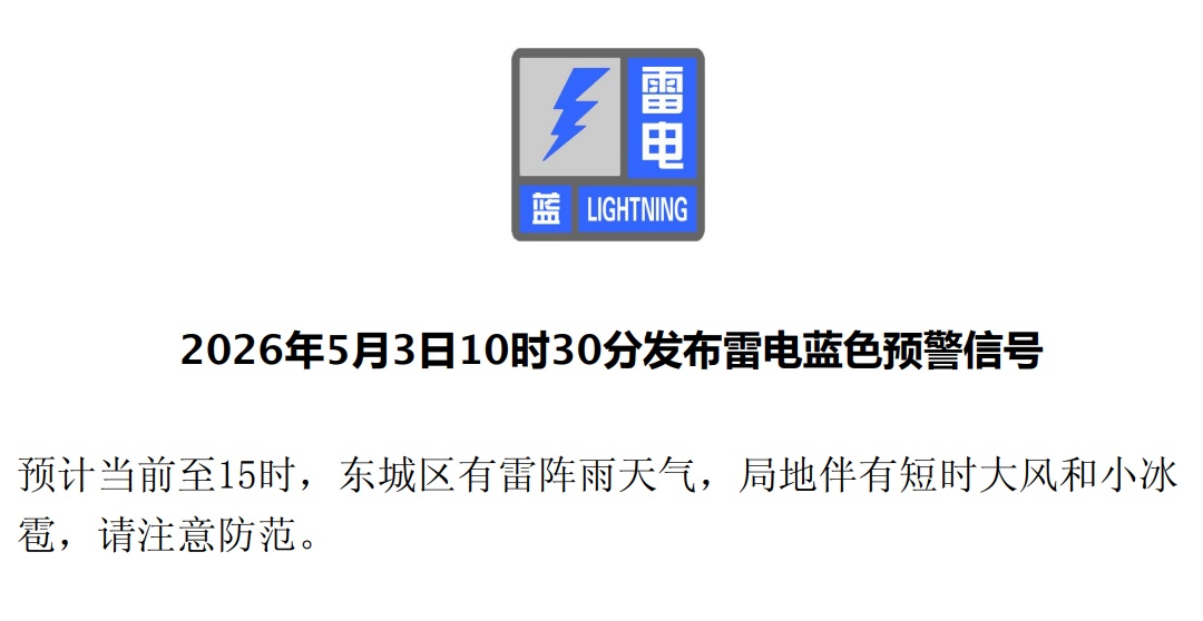 雨来了！局地大风+小冰雹！北京多区雷电蓝色预警中——