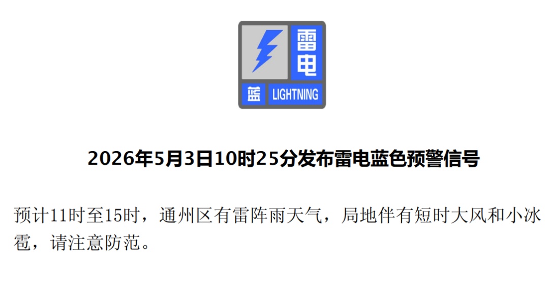 雨来了！局地大风+小冰雹！北京多区雷电蓝色预警中——