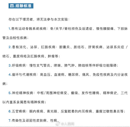 中国航天招募地星三号卧床实验志愿者