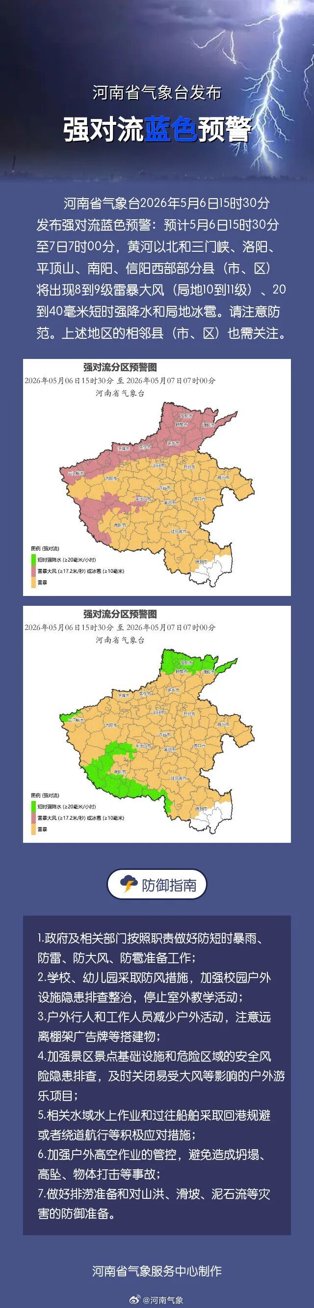 152个预警生效中！河南发布强对流天气安全提示